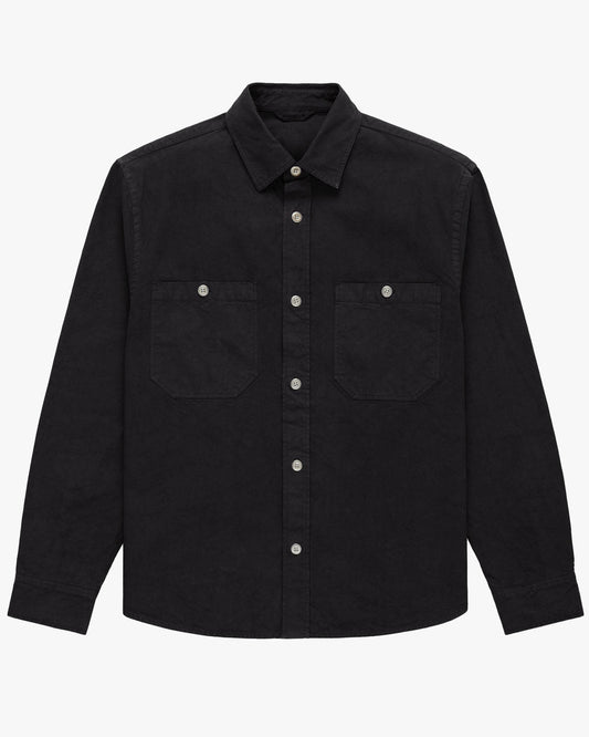3sixteen Utility Shirt - Black Stonewashed Canvas | 3sixteen Shirts | JEANSTORE