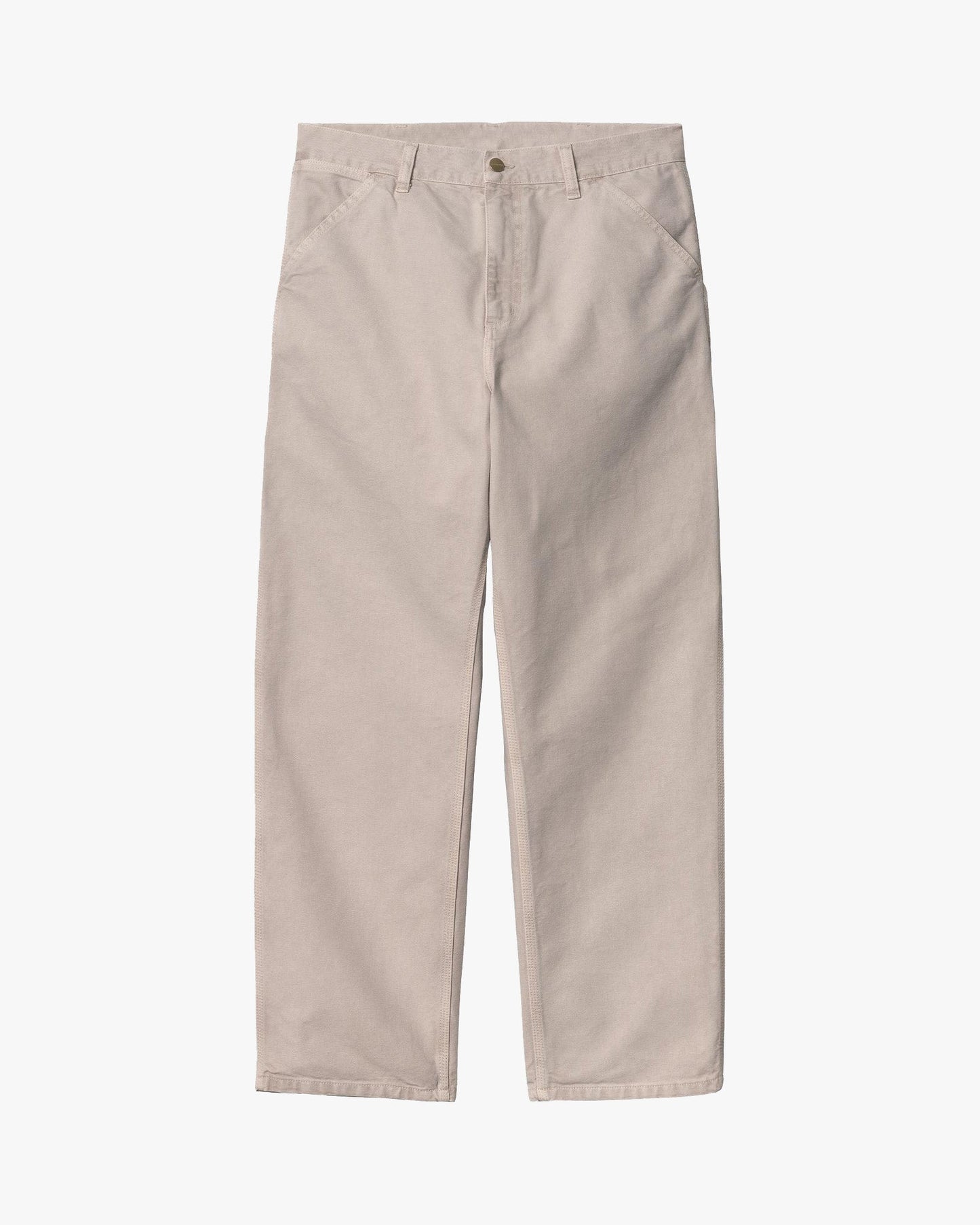 Carhartt WIP Single Knee Pant Relaxed Fit Canvas Trousers - Dusky Beige Stone Canvas