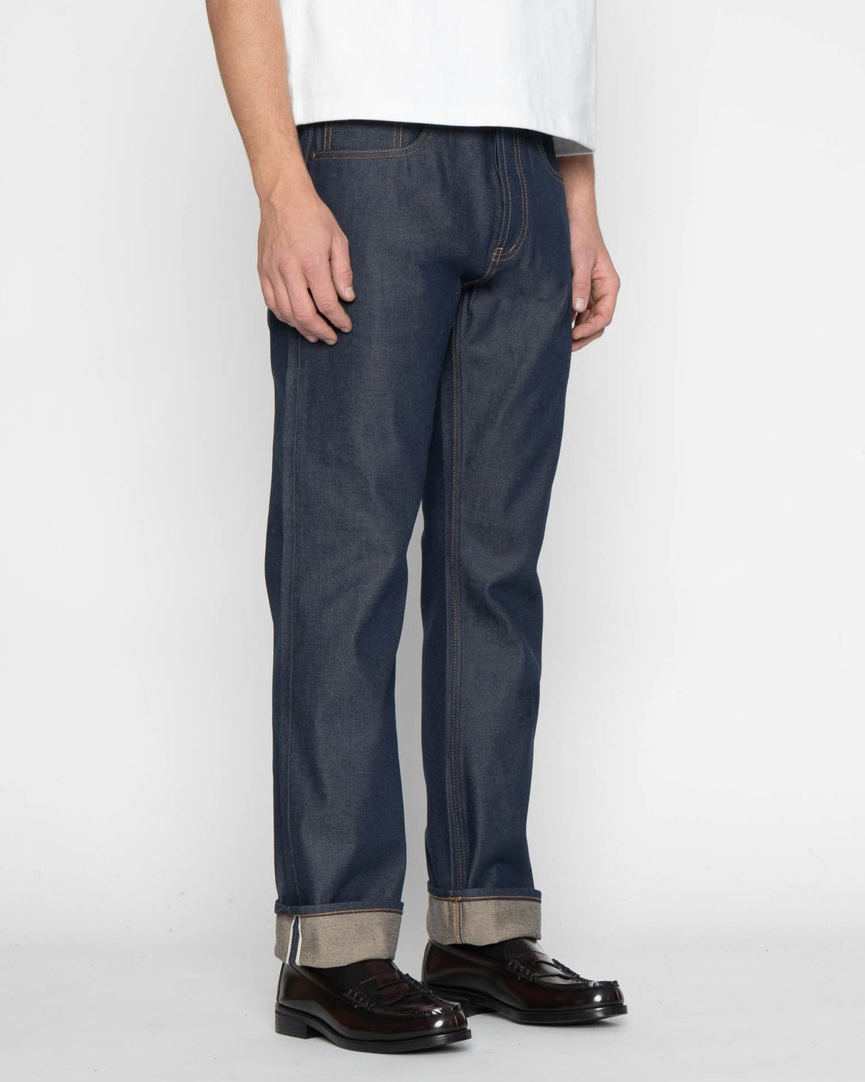 Unbranded UB854 Relaxed Straight Mens Jeans - 13.5oz Vintage Blue Selvedge