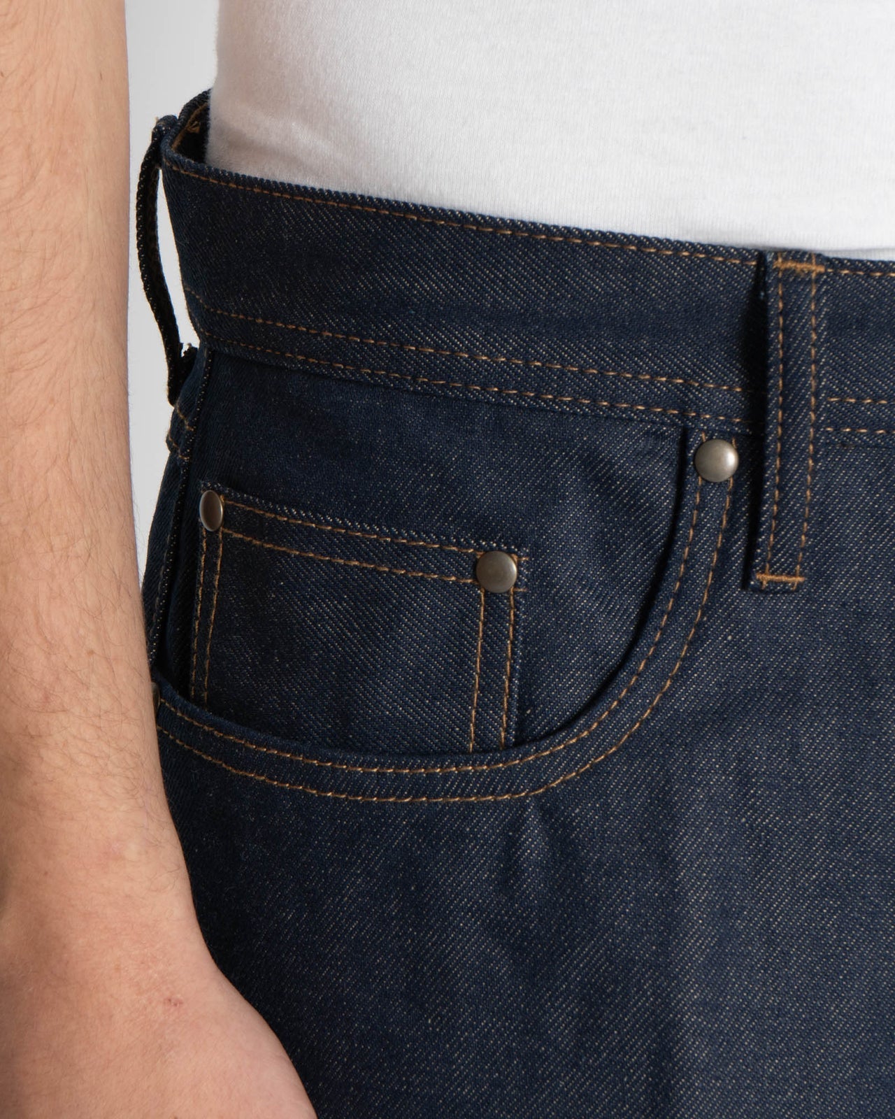 Unbranded UB854 Relaxed Straight Mens Jeans - 13.5oz Vintage Blue Selvedge