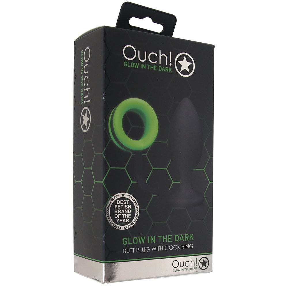 Ouch! Glow In The Dark Butt Plug with Cock Ring